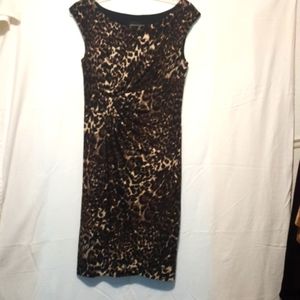 Animal Print Mock-Wrap Dress